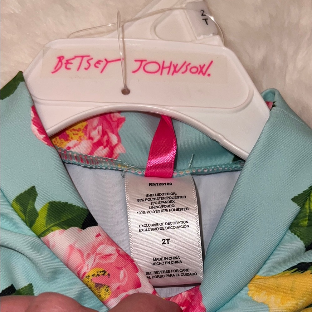 Betsey Johnson Blue and Pink Rashguard Swimwear - Picture 4 of 4